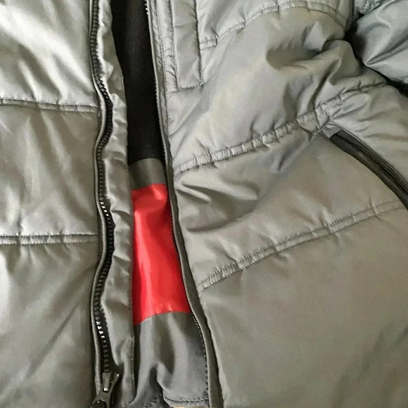 Protection System Hooded Gray/Red Jacket Performance Outerwear Boys Size 10-12 - Picture 11 of 13